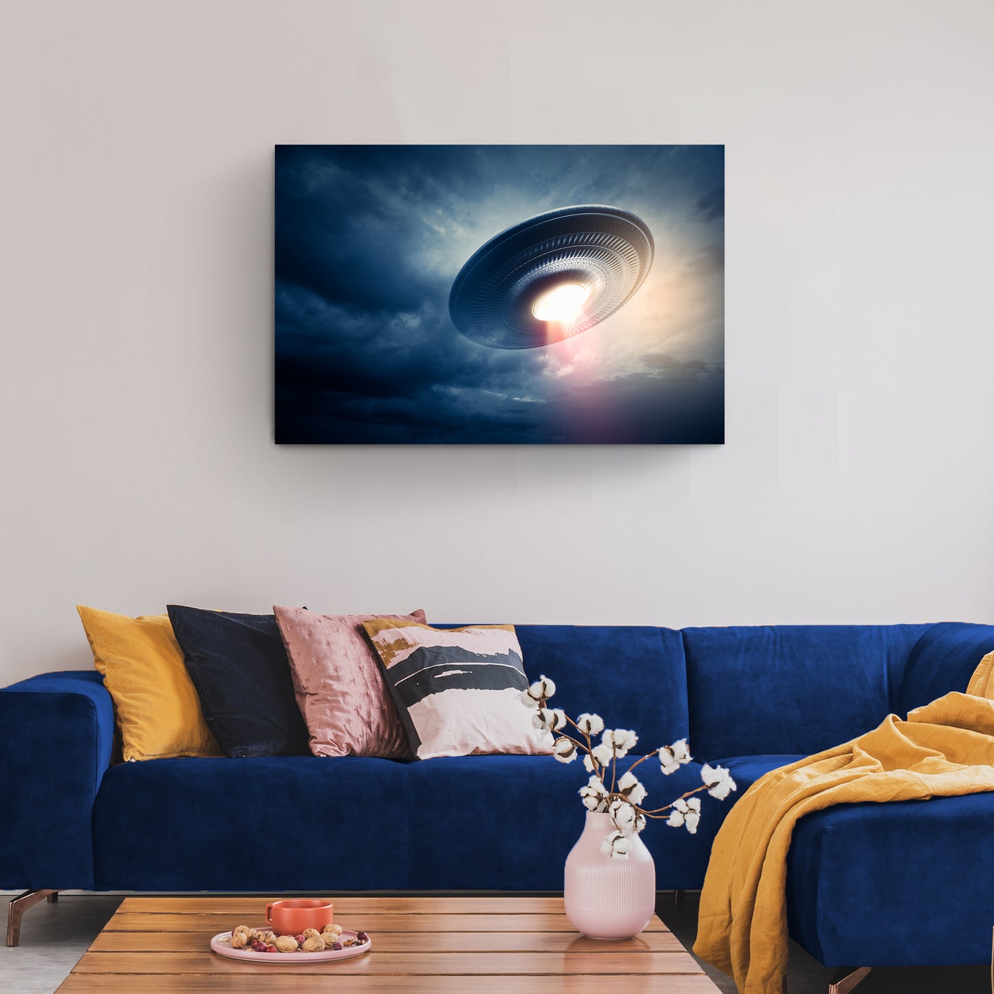 Extraterrestrial UFO In The Sky Canvas Wall Art - Image by Tailored Canvases