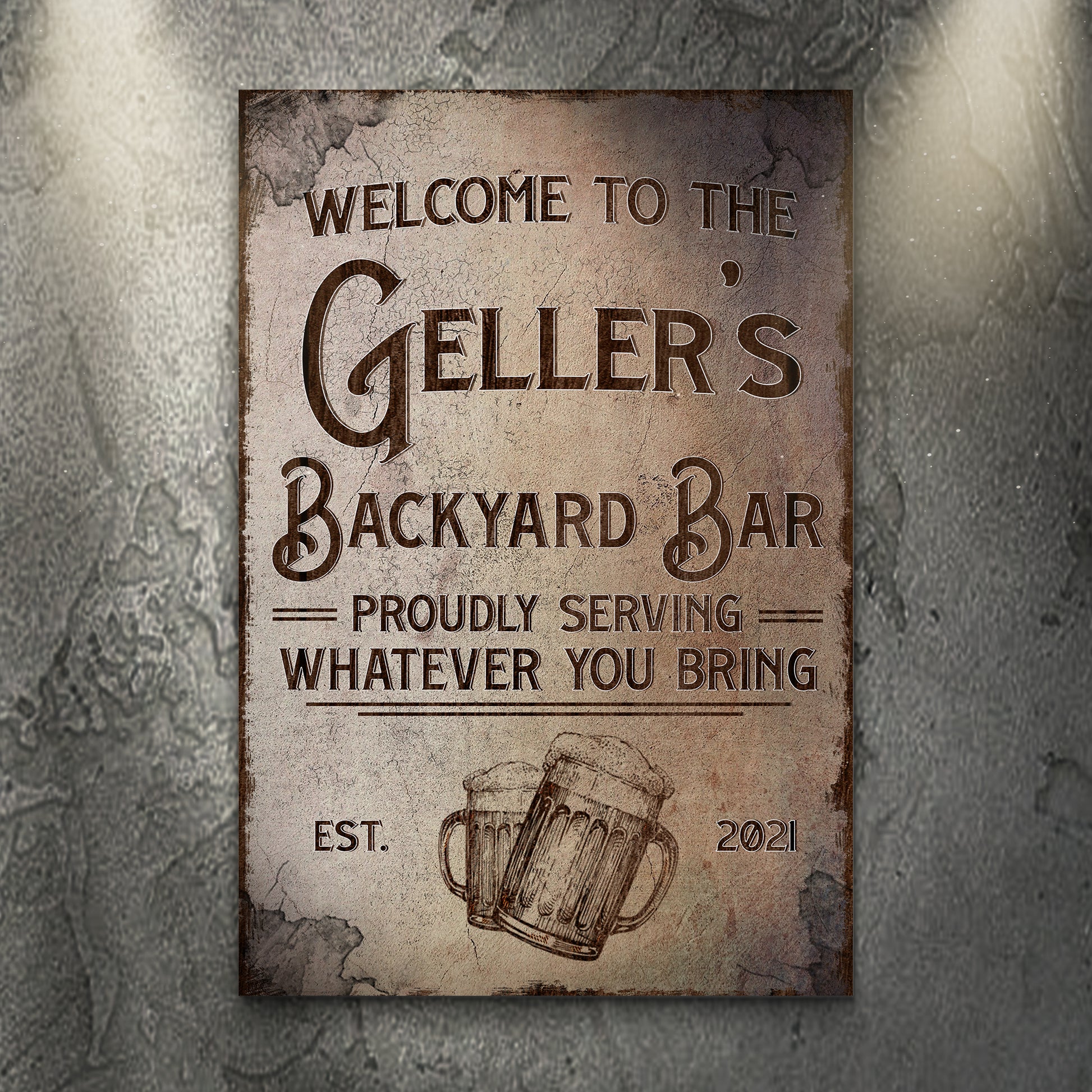 Welcome To Our Backyard Bar Sign - Image by Tailored Canvases