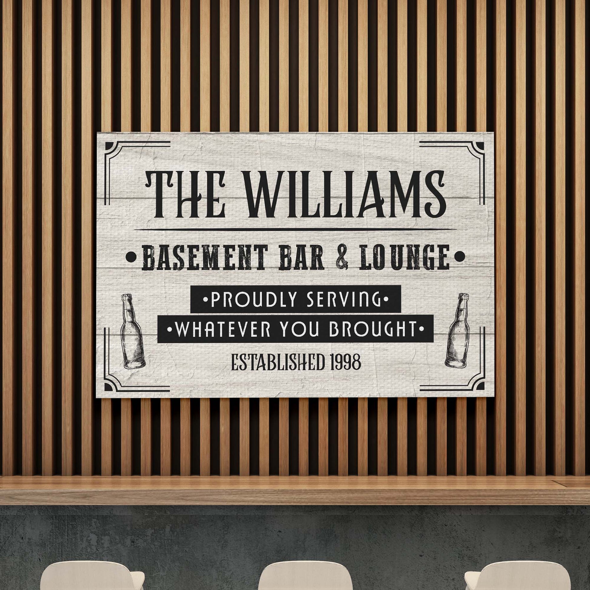 Basement Bar and Lounge Sign III - Image by Tailored Canvases