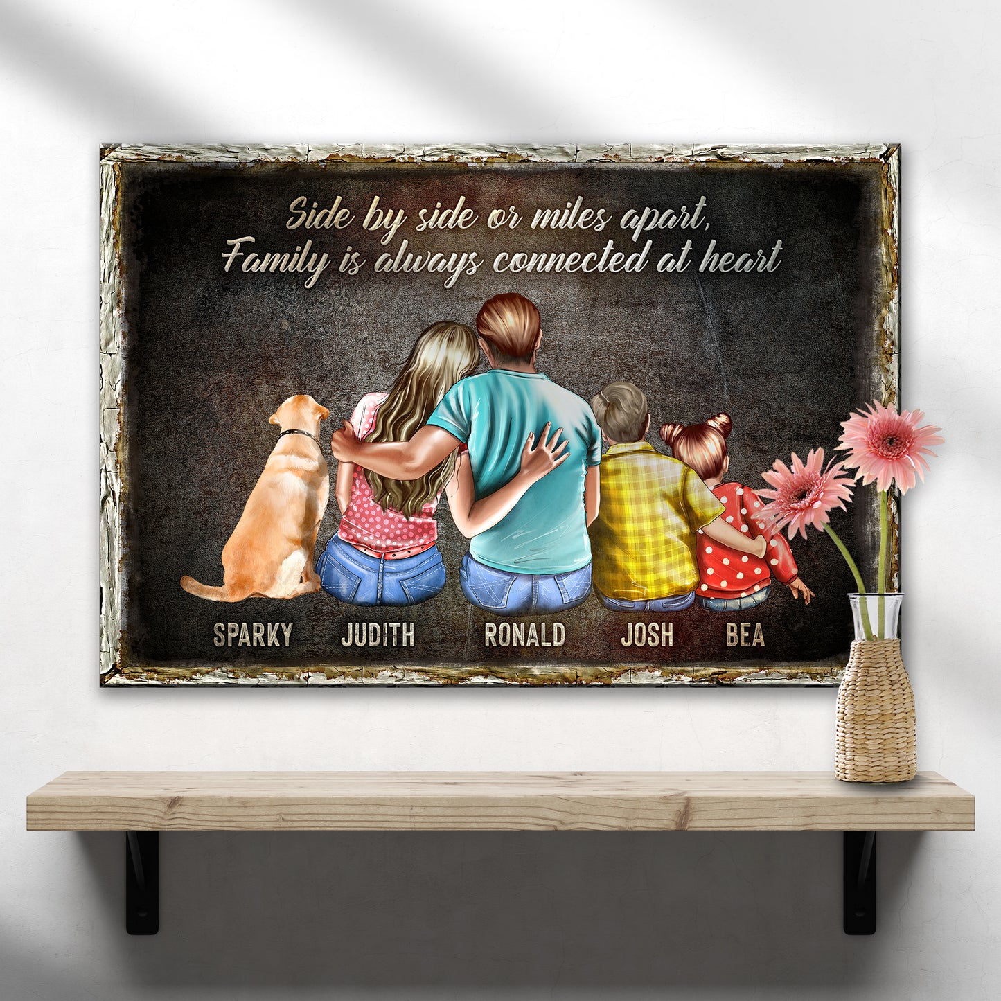 Family Is Always Connected At Heart Sign - Image by Tailored Canvases