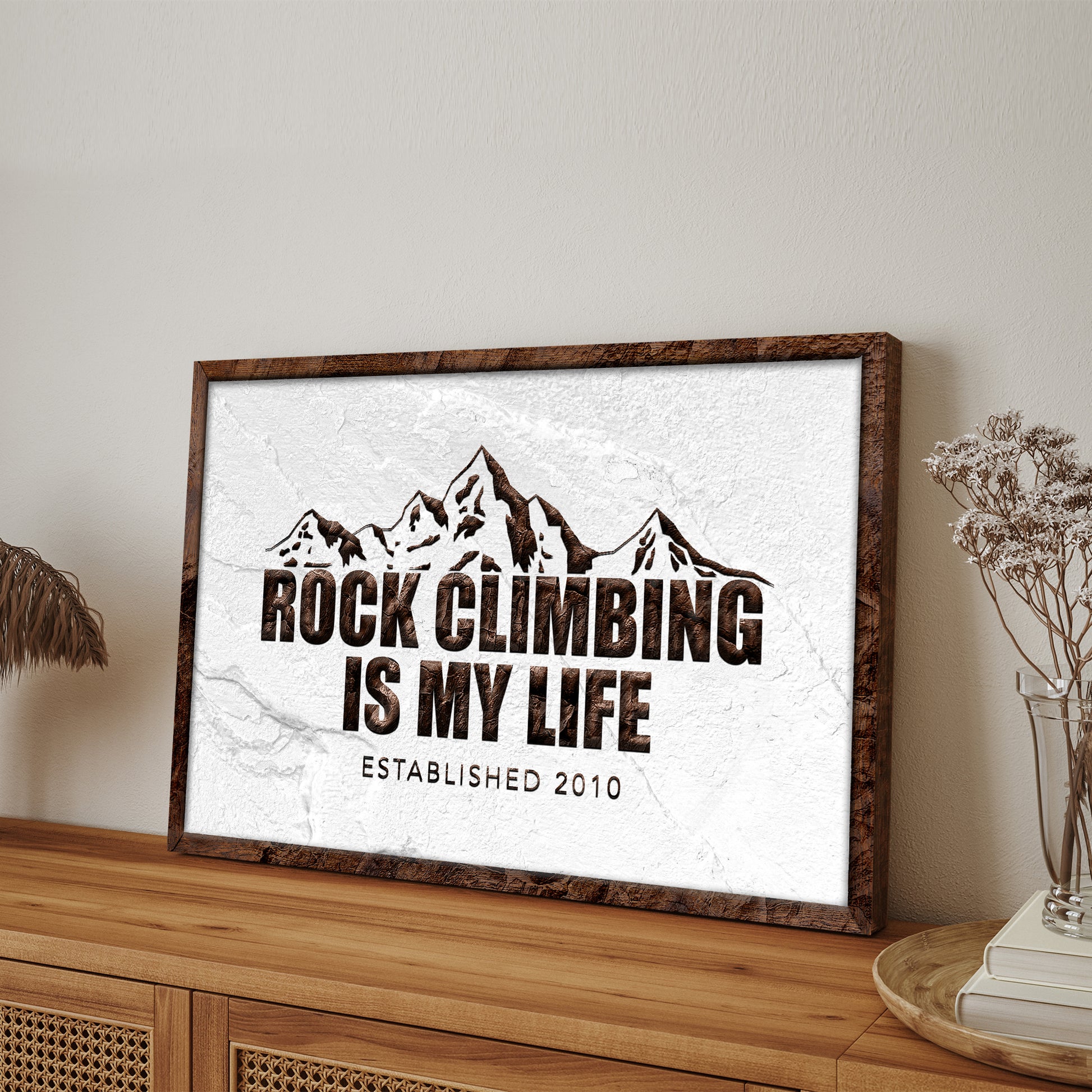 Custom Rock Climbing Is My Life Sign | Customizable Canvas Style 2 - Image by Tailored Canvases