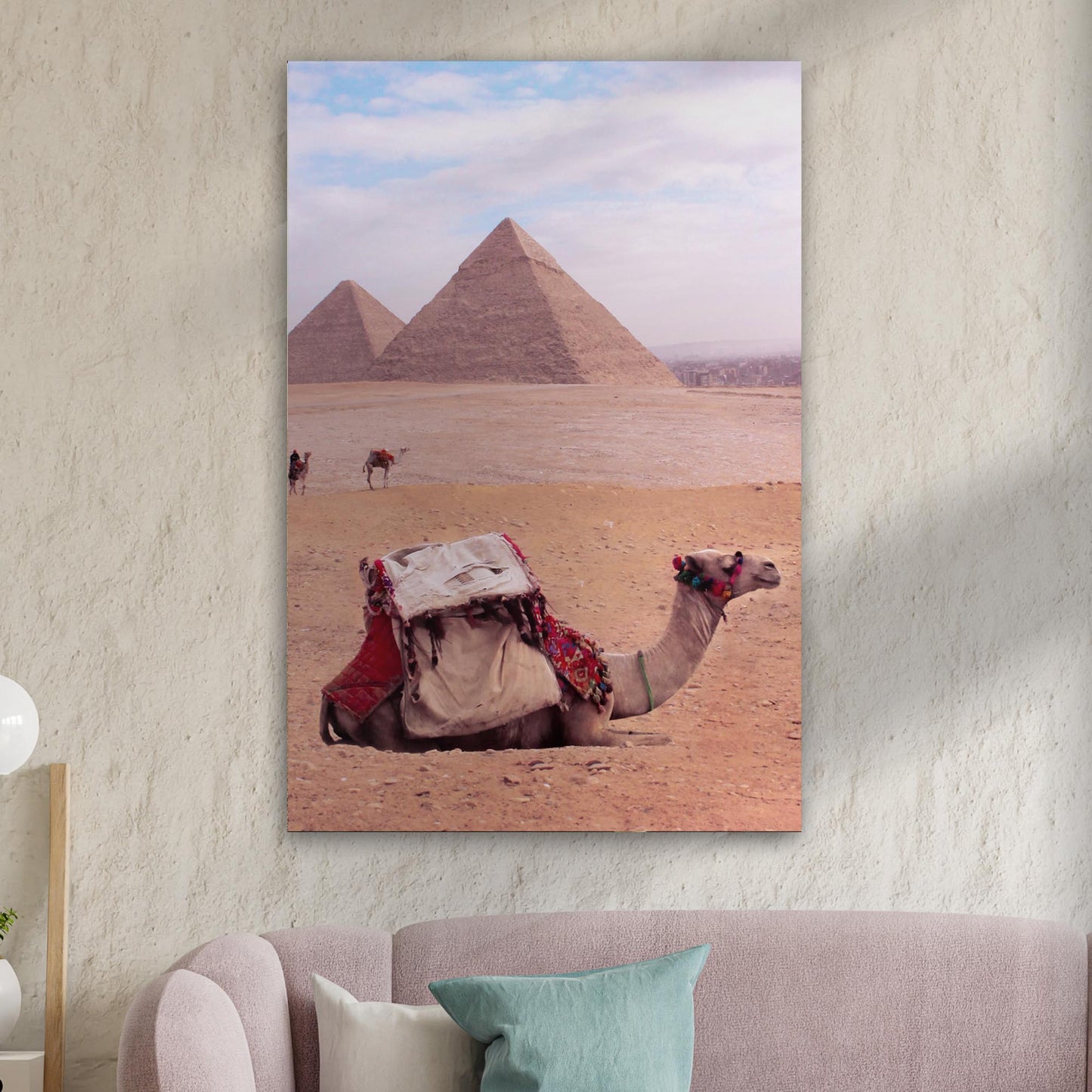 Camel In Giza Canvas Wall Art - Image by Tailored Canvases