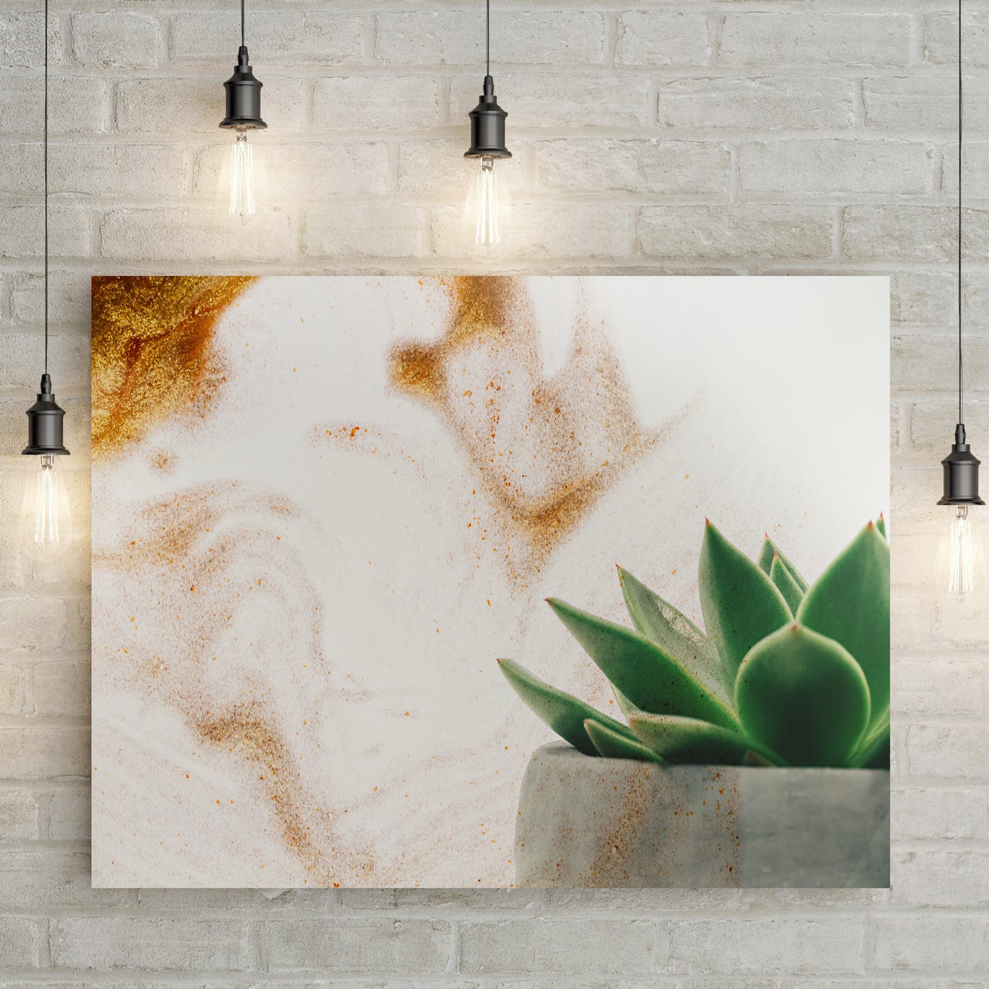 Stone Pot Succulent Plant Canvas Wall Art - Image by Tailored Canvases