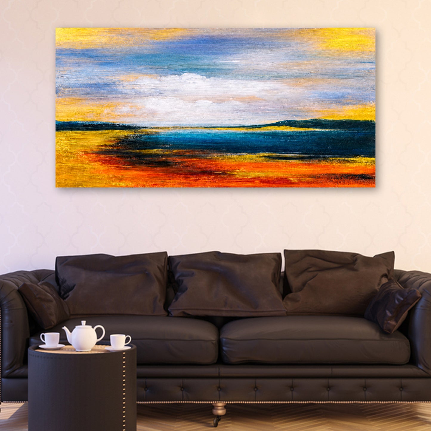 Sunset Abstract Painting Canvas Wall Art  - Image by Tailored Canvases
