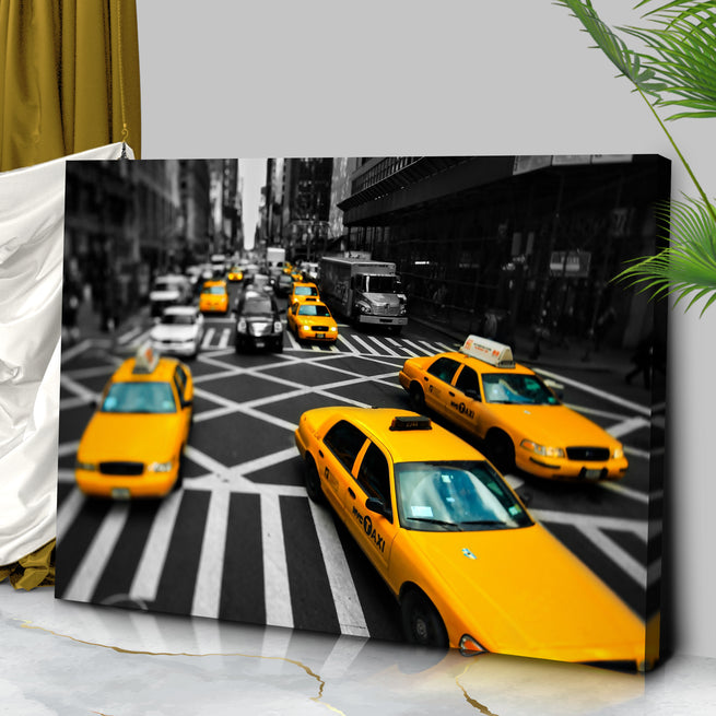 Car Taxi NYC Cabs Pop Canvas Wall Art by Tailored Canvases