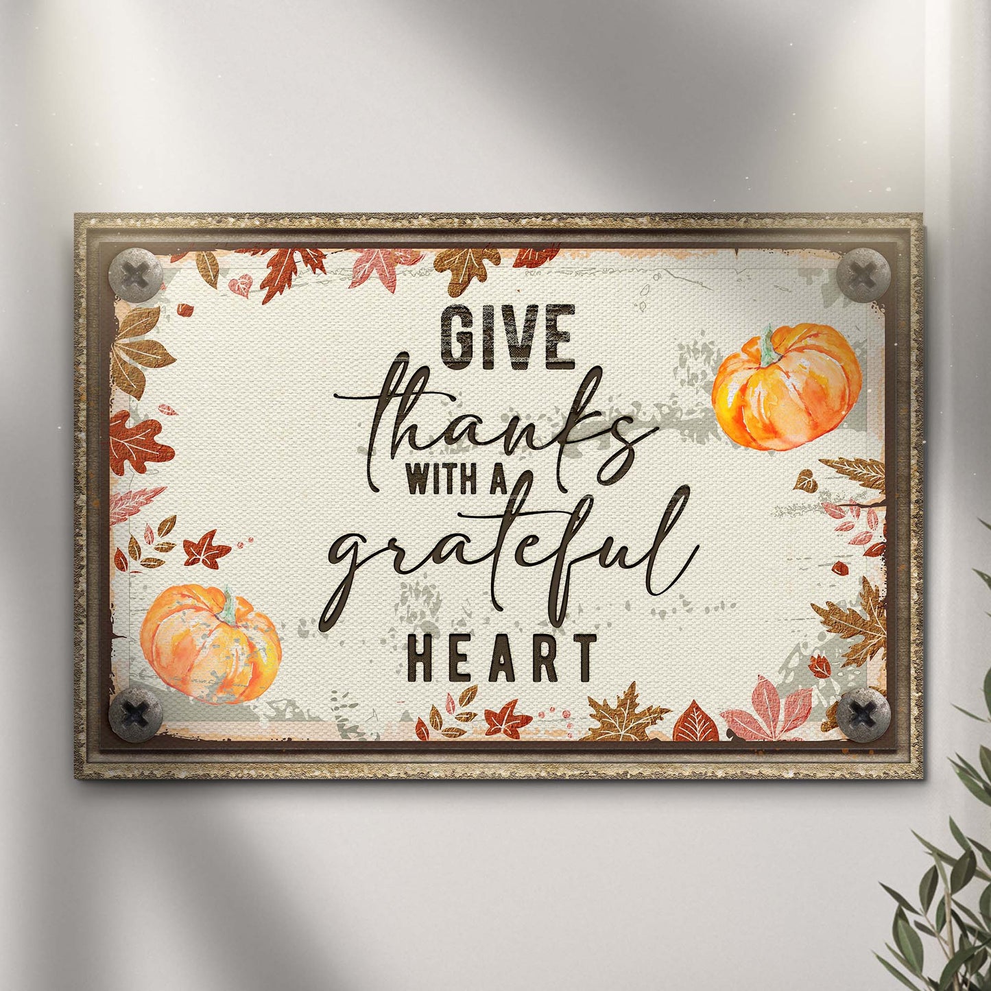 Give Thanks With A Grateful Heart Sign II - Image by Tailored Canvases