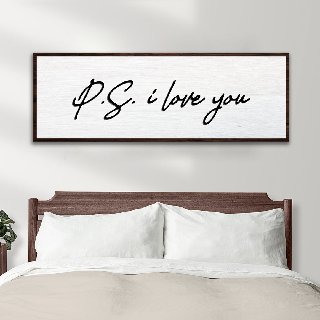Valentine P.S. I Love You Typography Sign - Image by Tailored Canvases