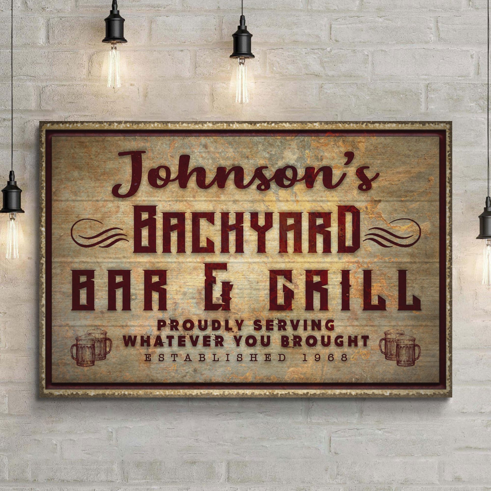 Backyard Bar & Grill Sign VII - Image by Tailored Canvases