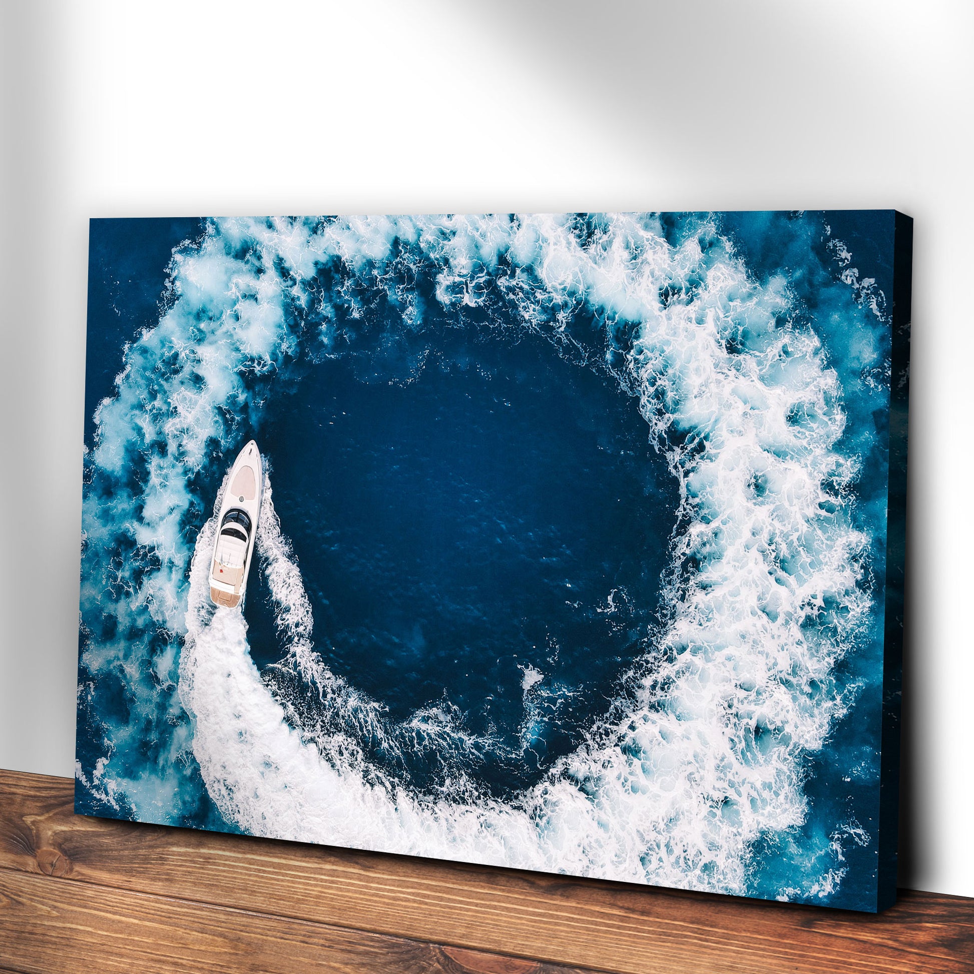 Boat Yacht In The Ocean Canvas Wall Art Style 2 - Image by Tailored Canvases