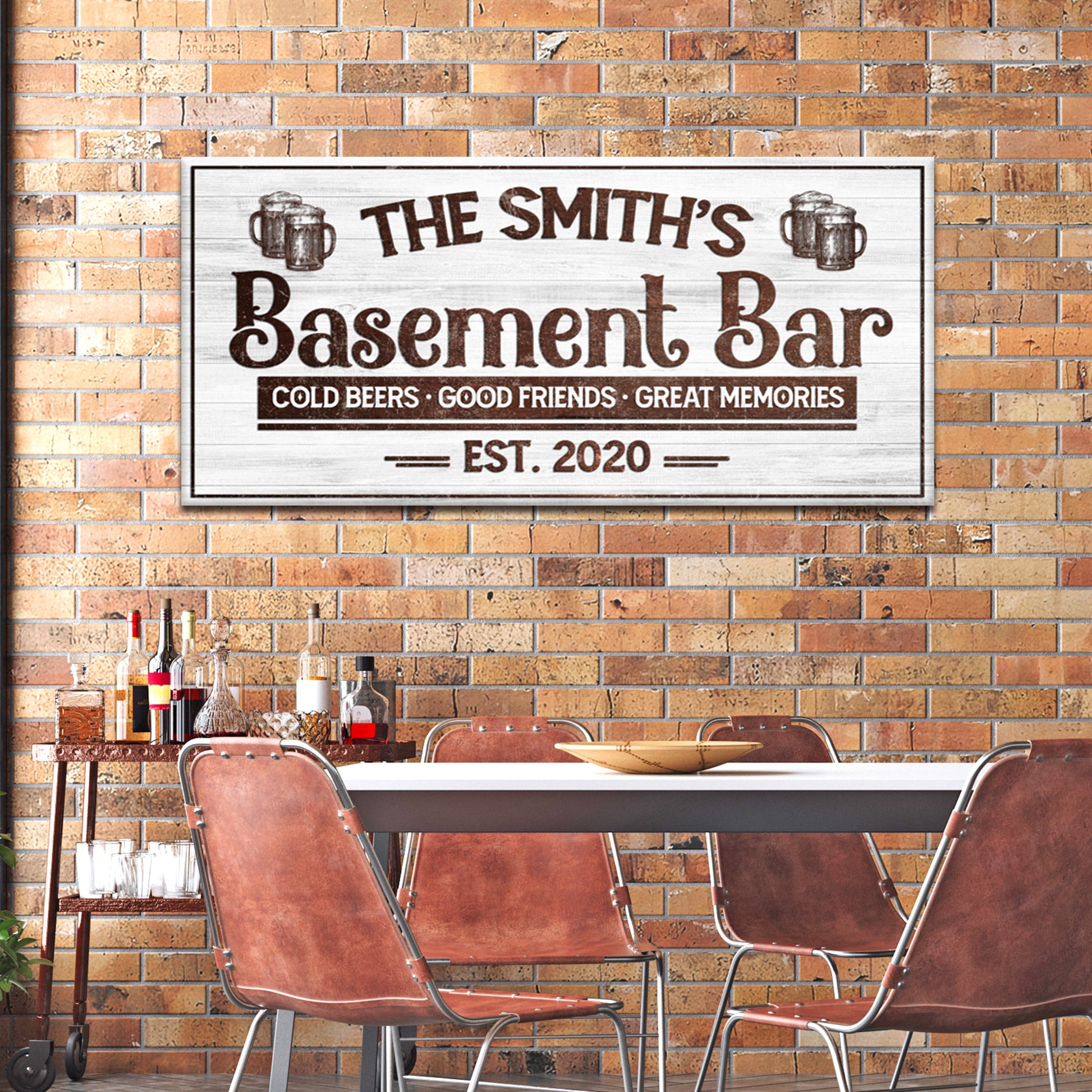 Family Basement Bar Sign - Image by Tailored Canvases