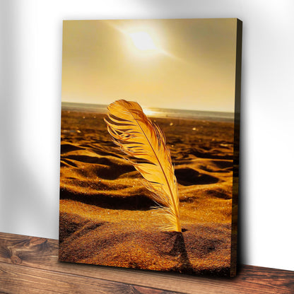 Decor Elements Feather Gold Canvas Wall Art Style 2 - Image by Tailored Canvases