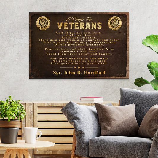 A Prayer For Veterans Sign | Customizable Canvas - Image by Tailored Canvases