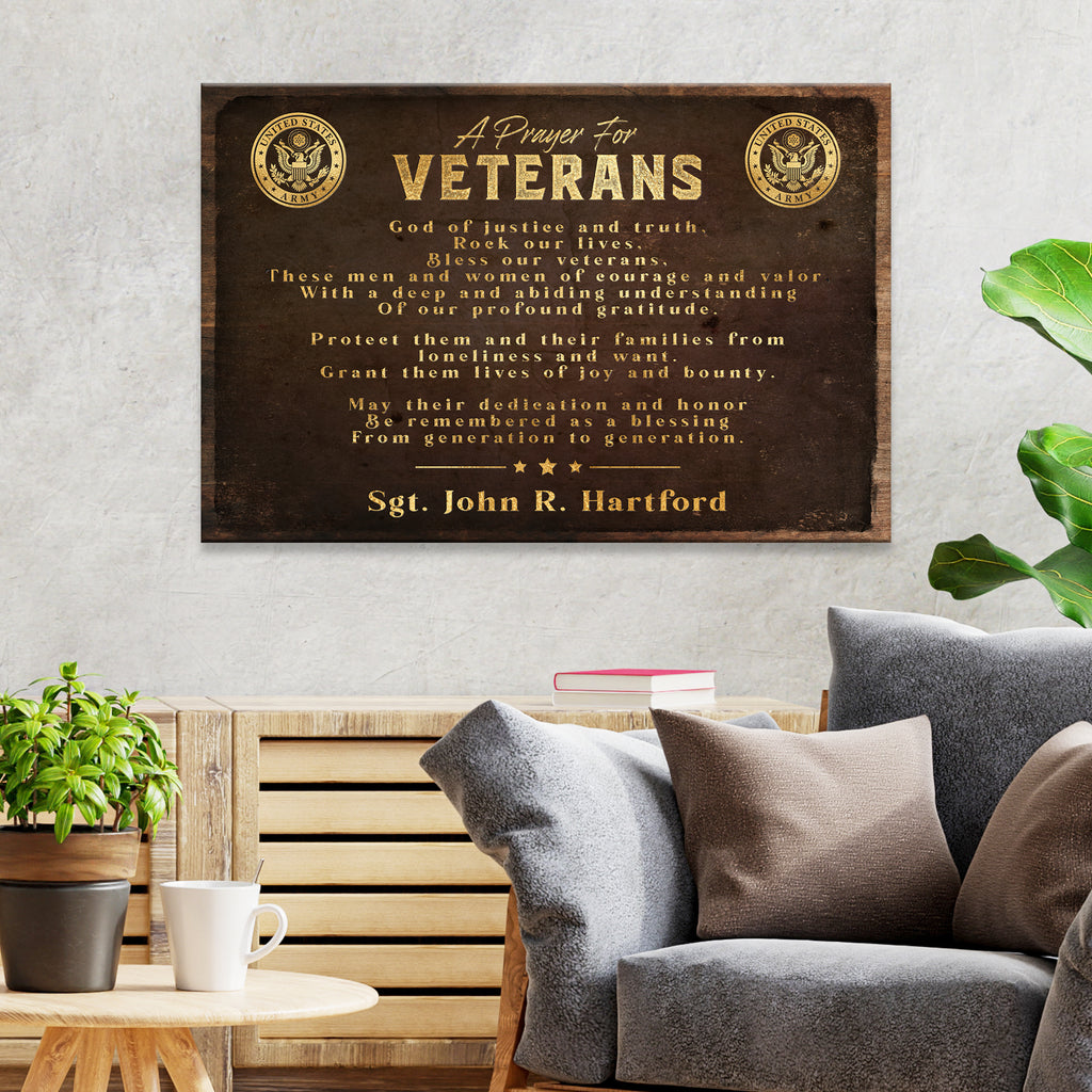 A Prayer For Veterans Sign | Customizable Canvas by Tailored Canvases 