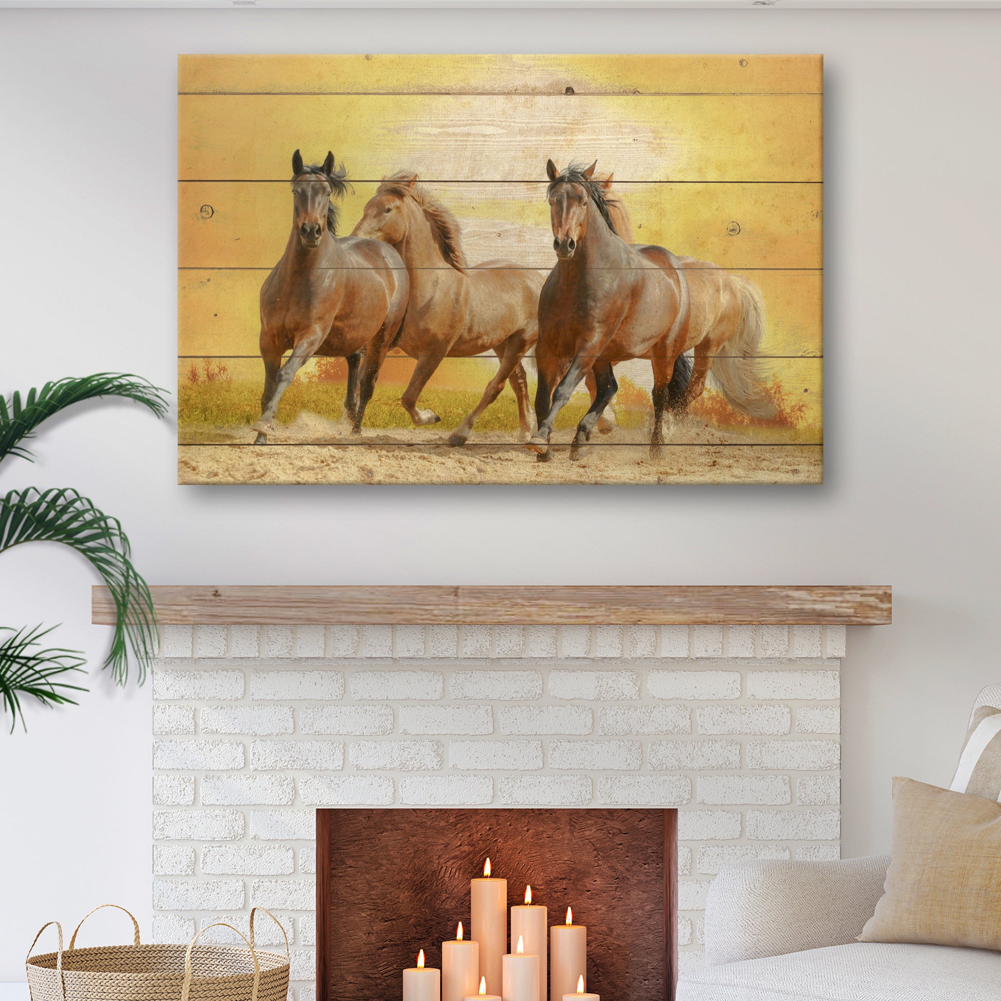 Galloping Wild Horses Canvas Wall Art - Image by Tailored Canvases
