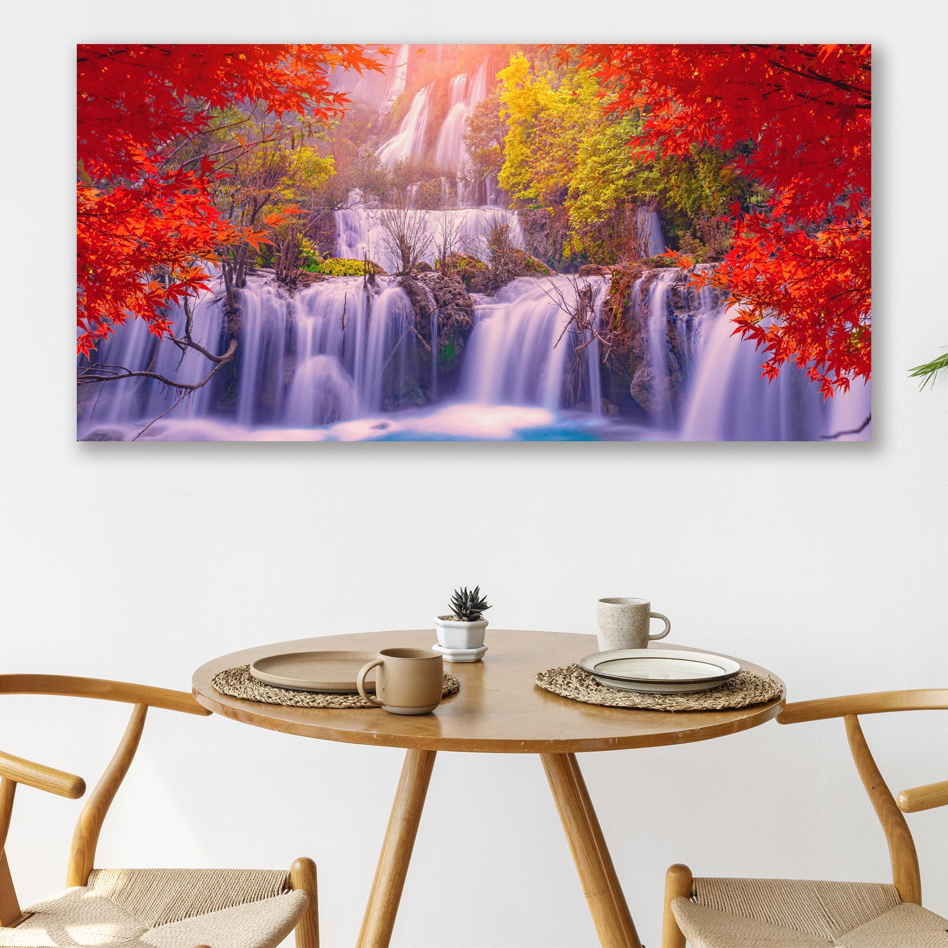Autumn Waterfalls Canvas Wall Art Style 2 - Image by Tailored Canvases