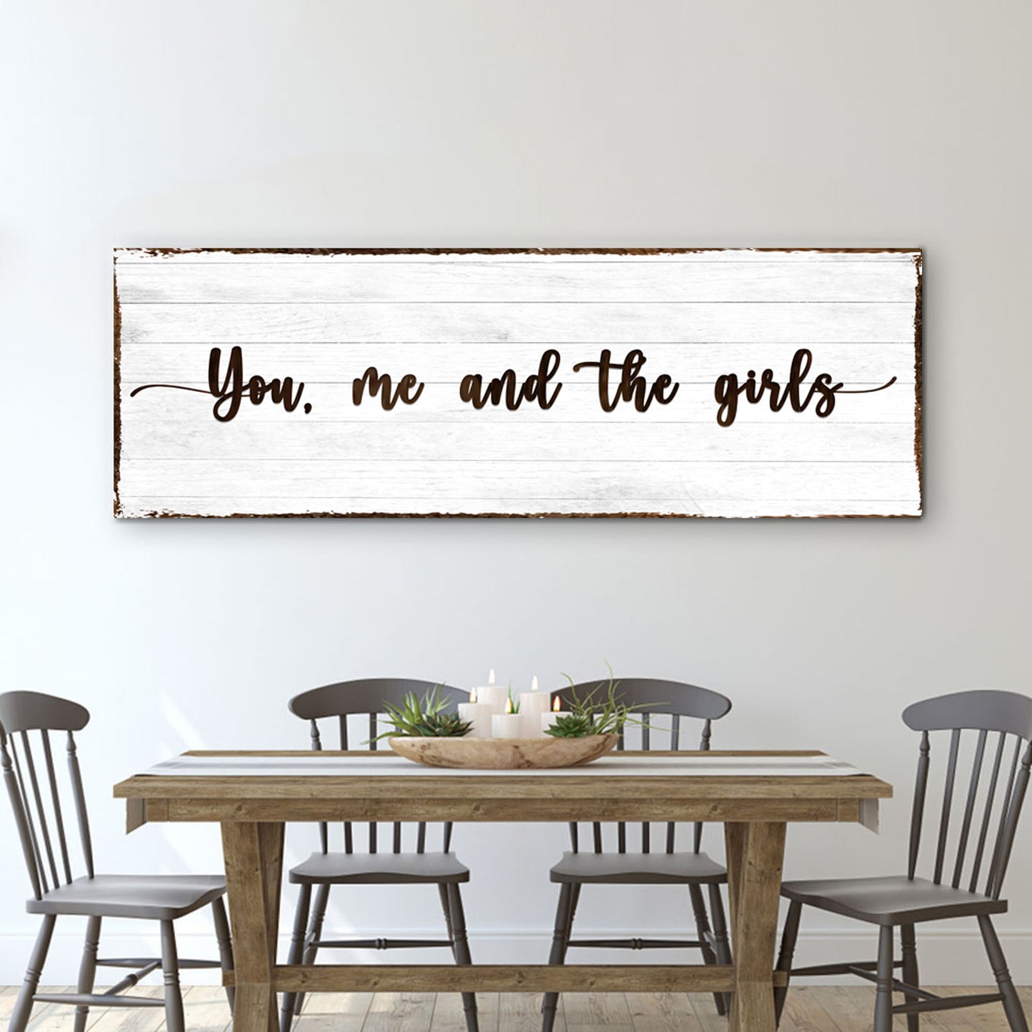 You, Me, and the Girls Sign - Image by Tailored Canvases