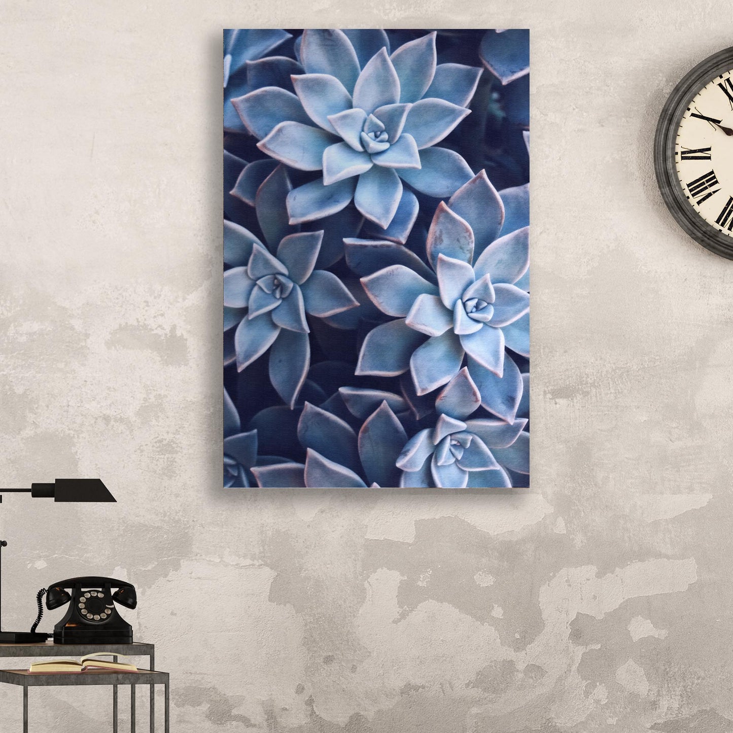 Teal Rose Succulent Canvas Wall Art - Image by Tailored Canvases