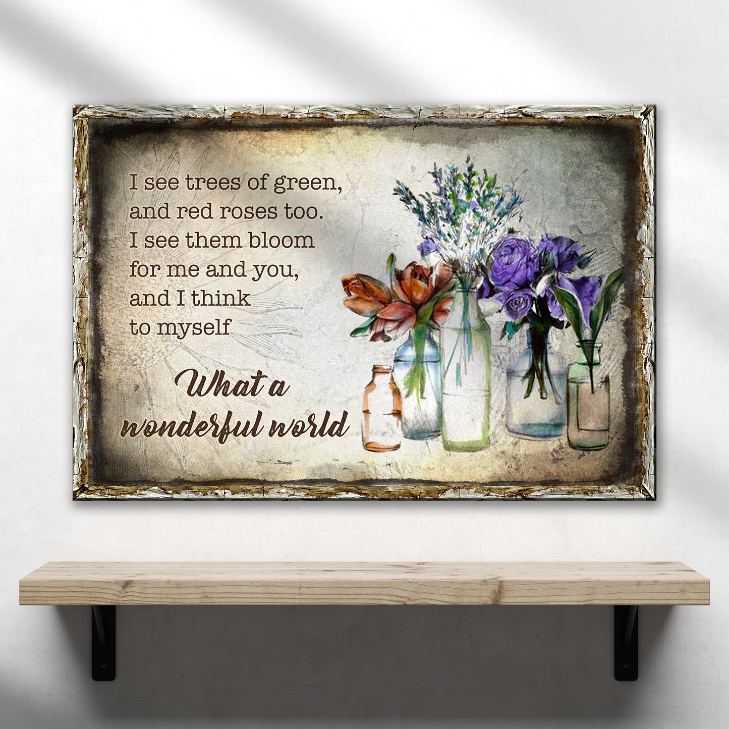What A Wonderful World Sign VIII - Image by Tailored Canvases