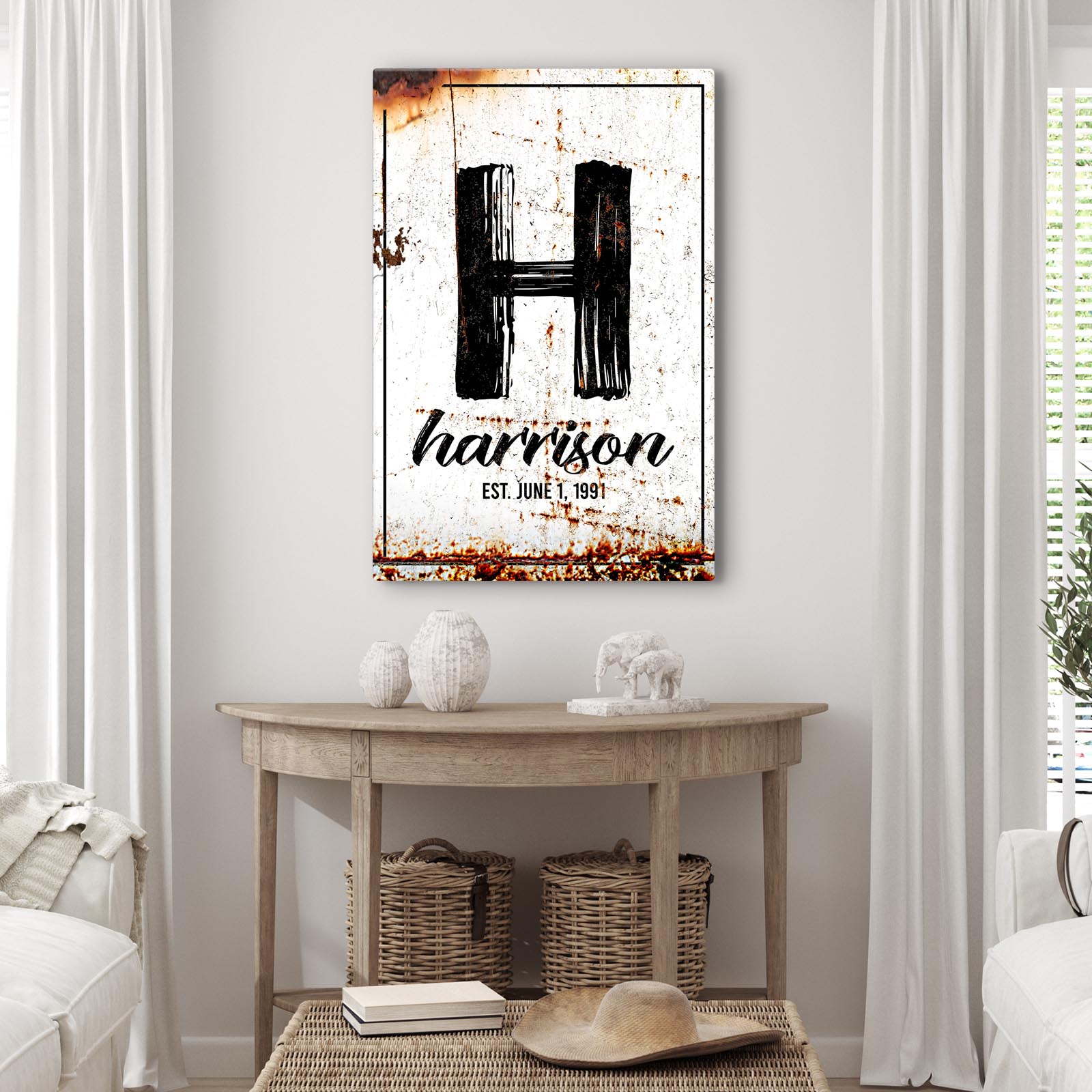 Family Name Portrait Sign - Image by Tailored Canvases