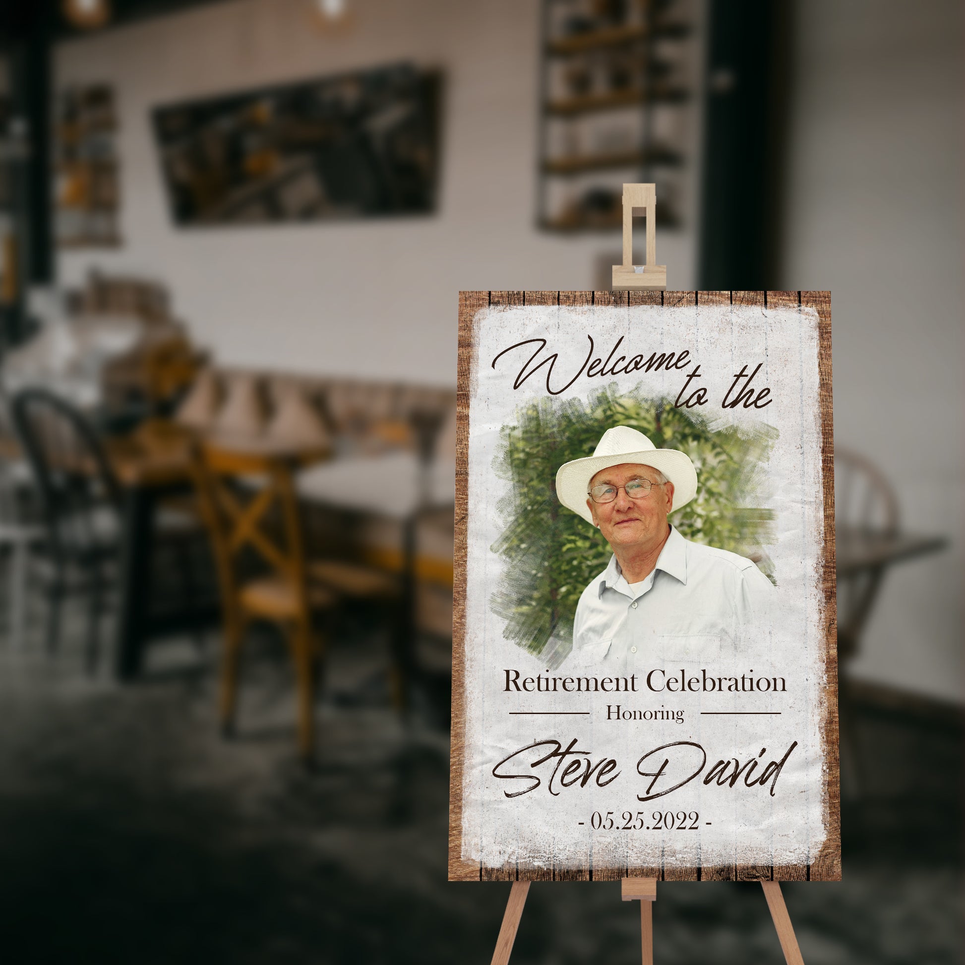 Welcome to the Retirement Celebration Sign | Customizable Canvas - Image by Tailored Canvases