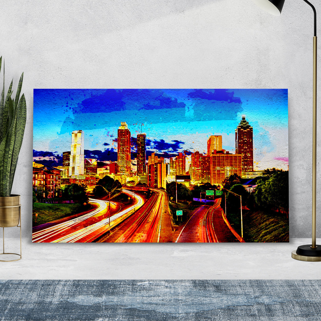 Atlanta City Skyline Canvas Wall Art by Tailored Canvases