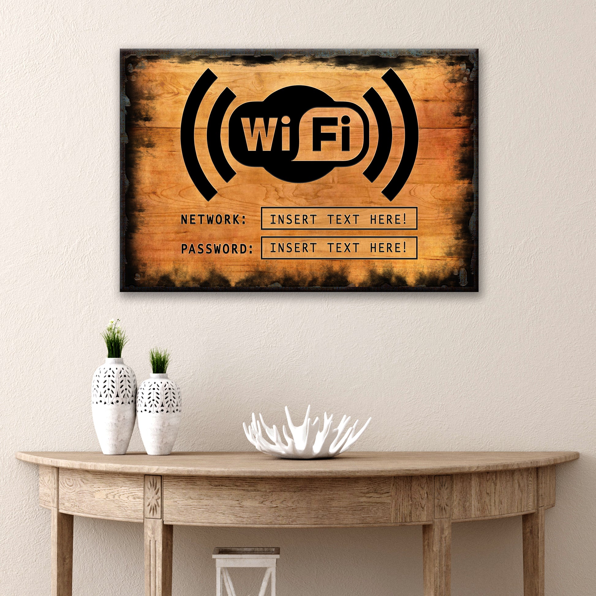 Wifi Password Sign II  | Customizable Canvas Style 1 - Image by Tailored Canvases
