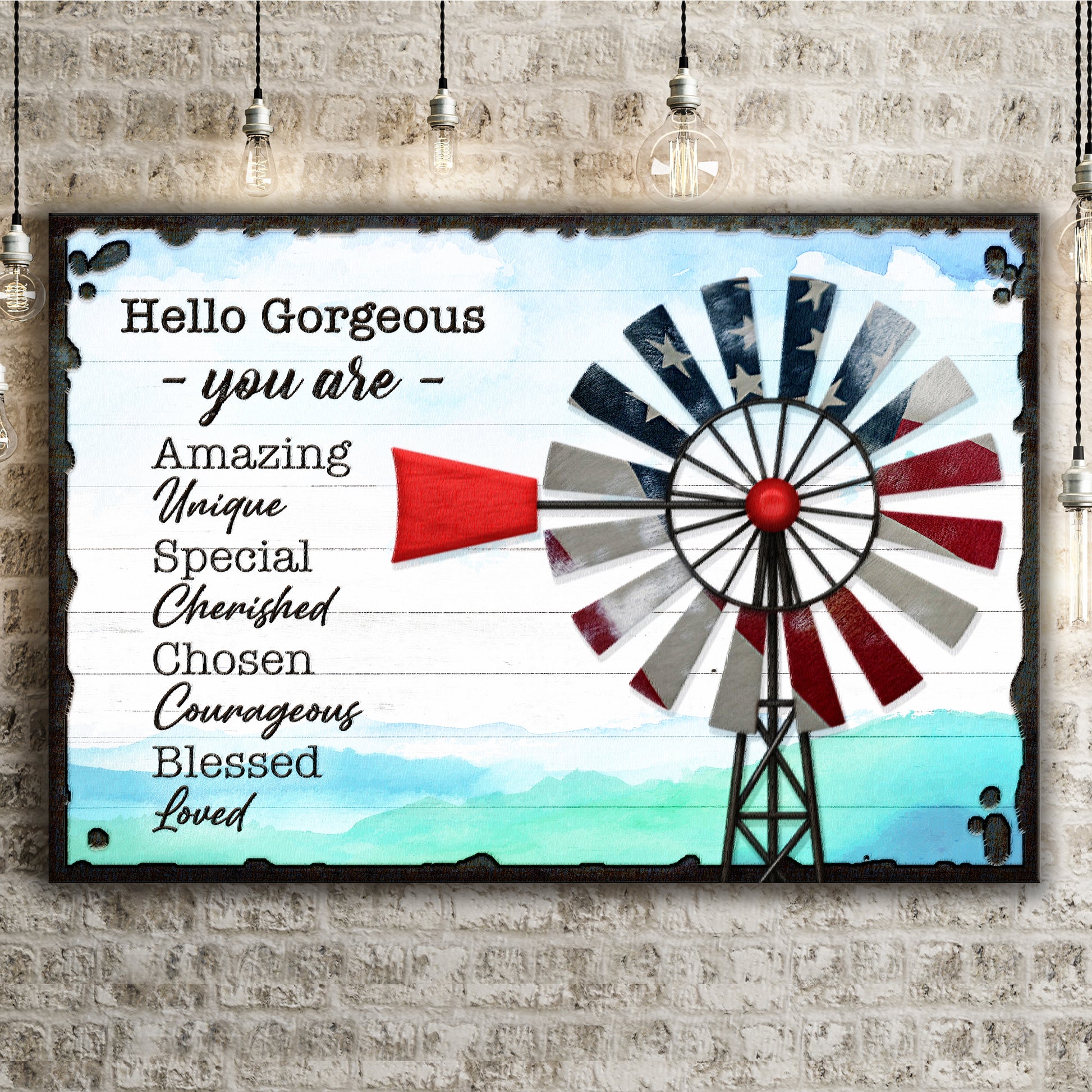Hello Gorgeous Sign - Image by Tailored Canvases