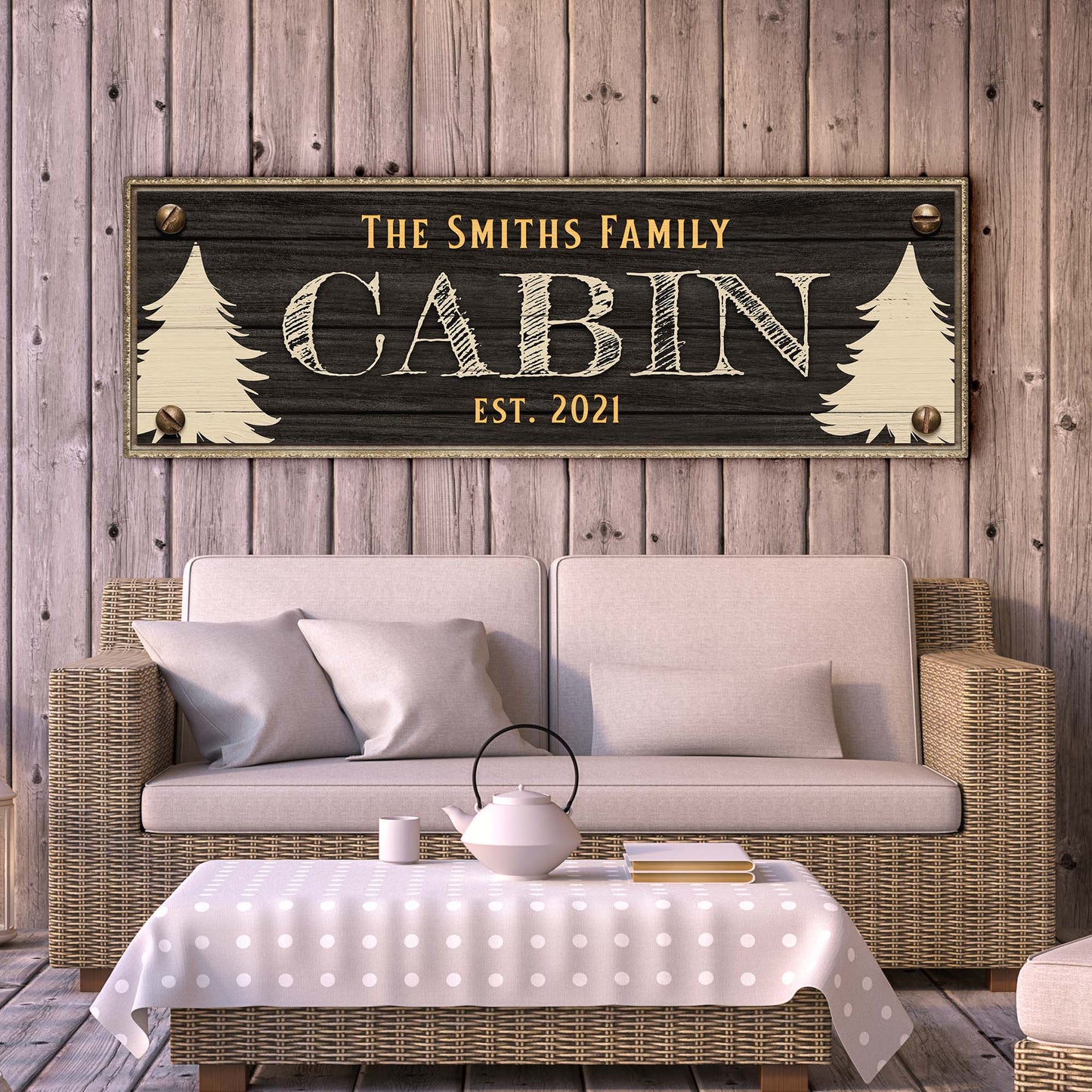 Family Cabin Sign III | Customizable Canvas - Image by Tailored Canvases