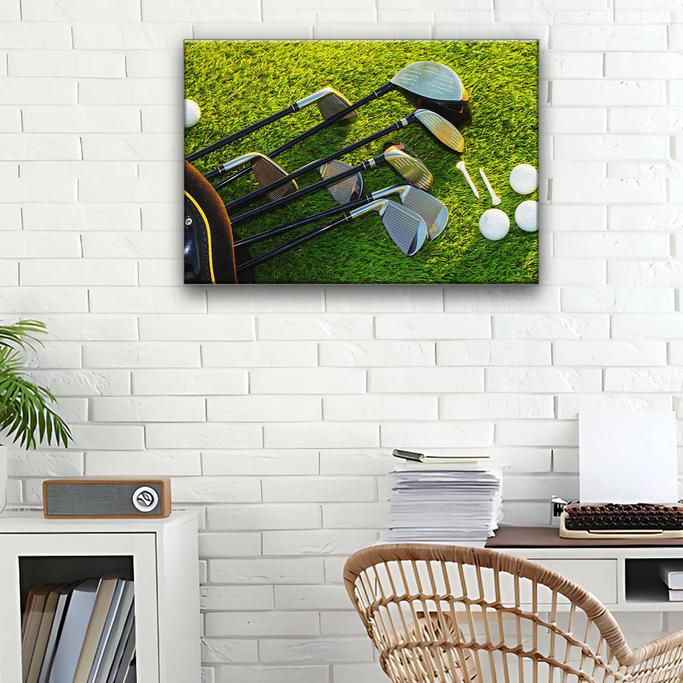 Golf Iron Clubs Canvas Wall Art by Tailored Canvases