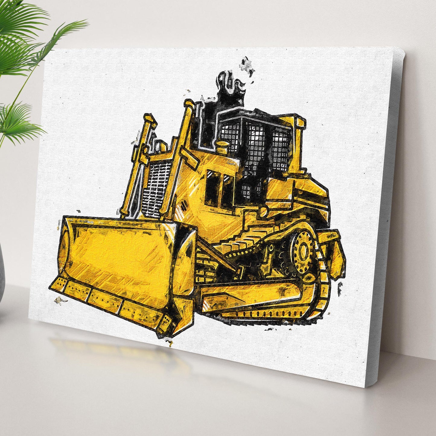 Construction Truck Bulldozer Canvas Wall Art Style 2 - Image by Tailored Canvases