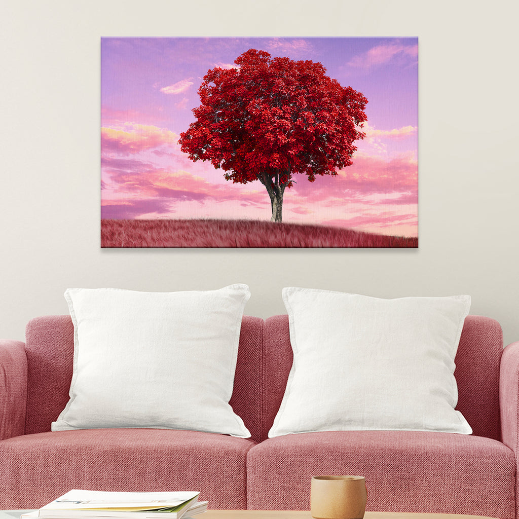 Maple Tree And Sunset Canvas Wall Art by Tailored Canvases
