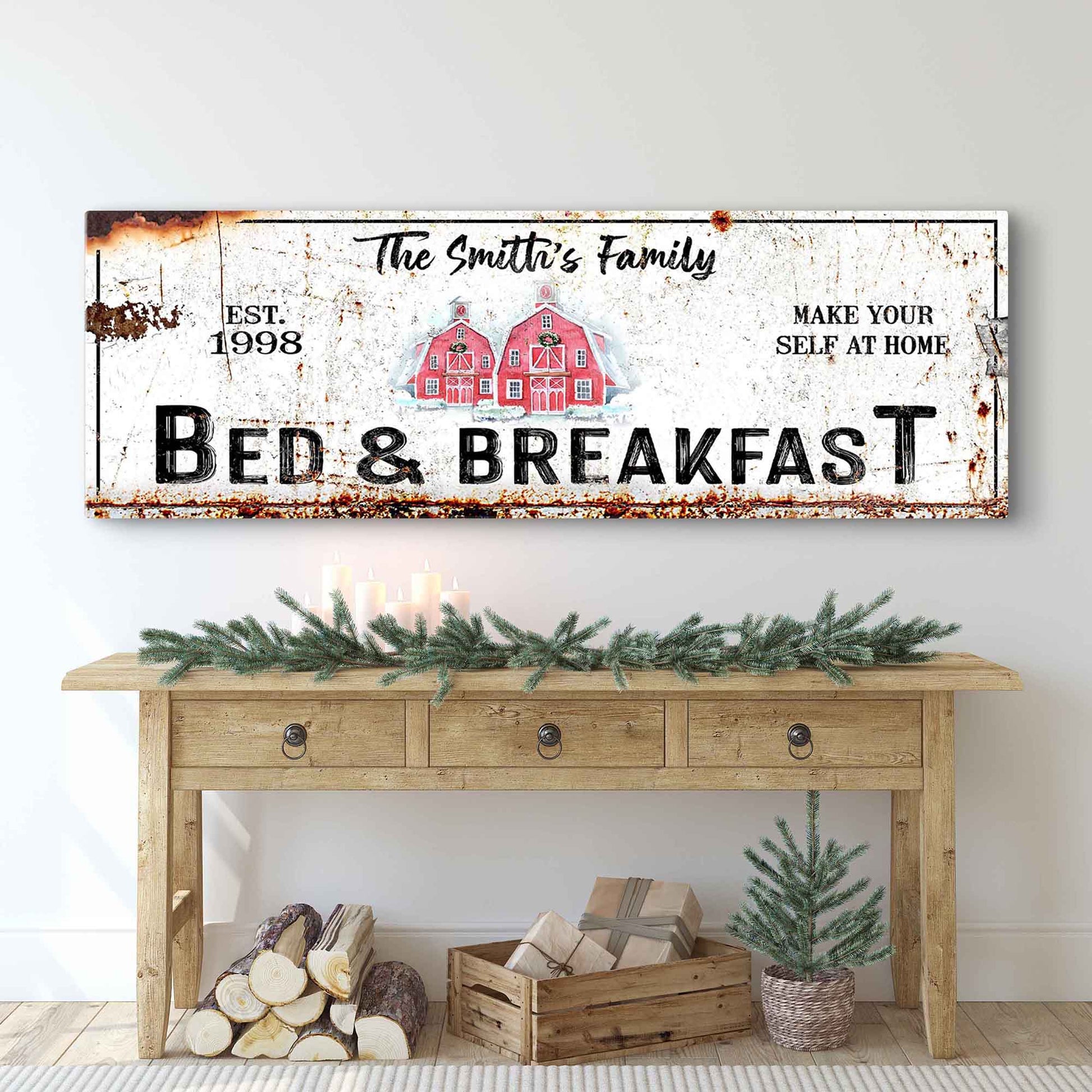 Christmas Bed & Breakfast Sign  - Image by Tailored Canvases