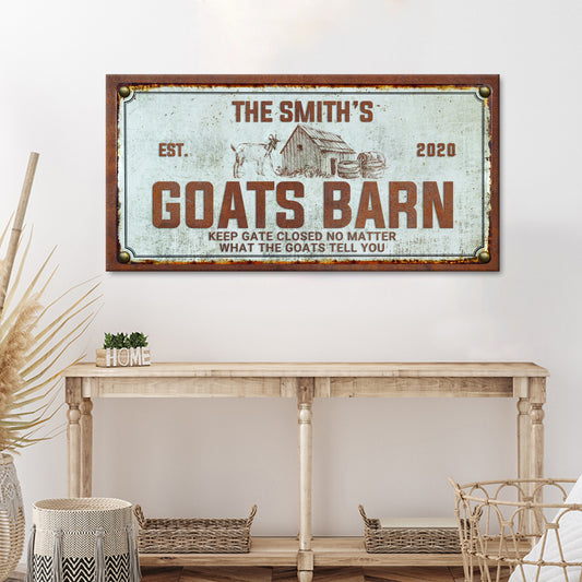 Goats Barn Vintage Sign II - Image by Tailored Canvases