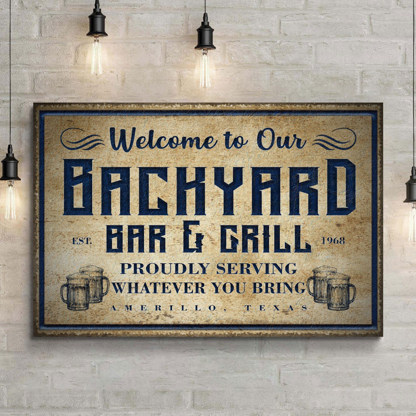 Backyard Bar And Grill Sign VI - Image by Tailored Canvases