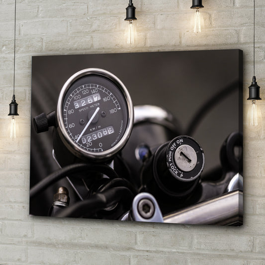 Vintage Motorcycle Dashboard Canvas Wall Art Style 2 - Image by Tailored Canvases