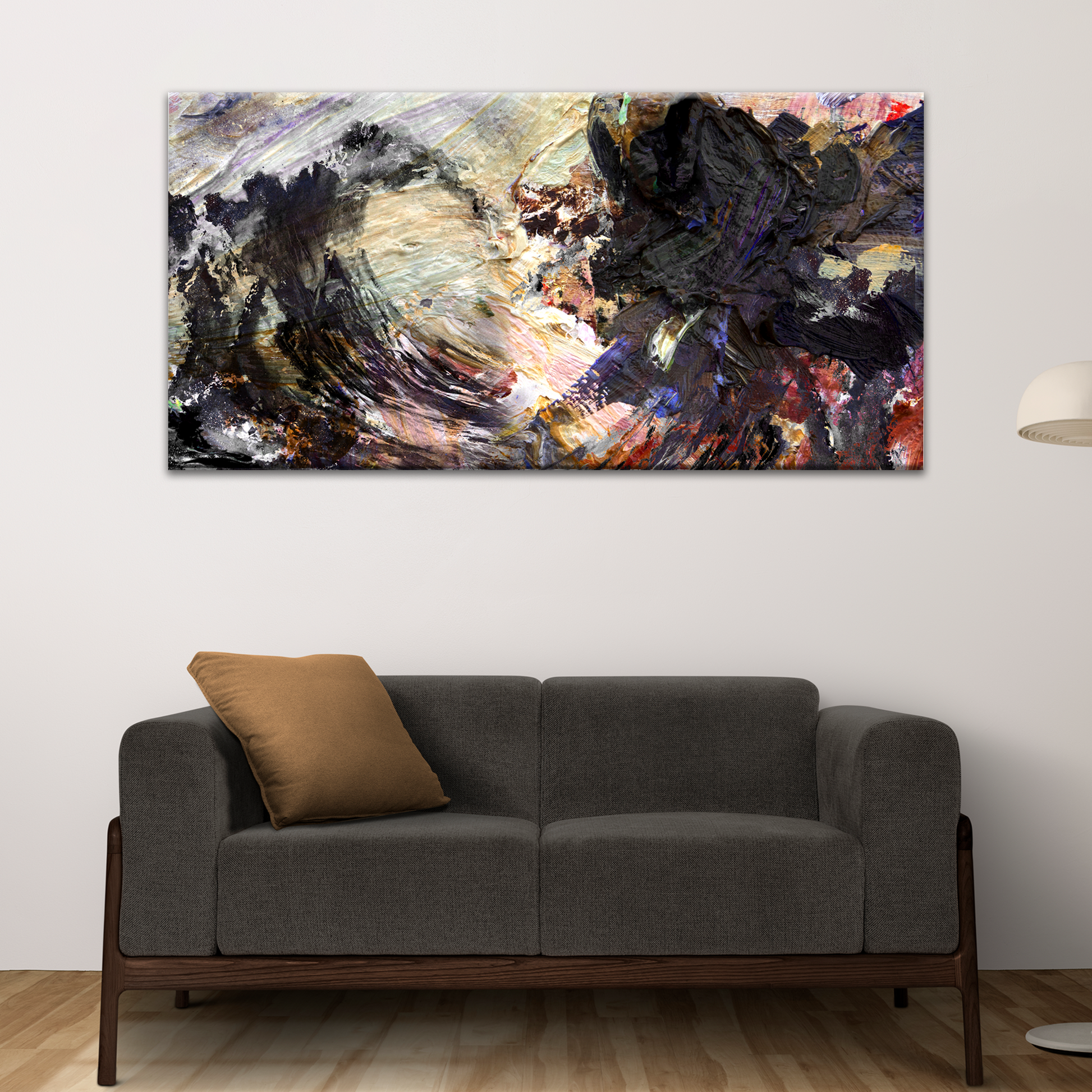 Waves Texture Abstract Painting Canvas Wall Art Style 1 - Image by Tailored Canvases