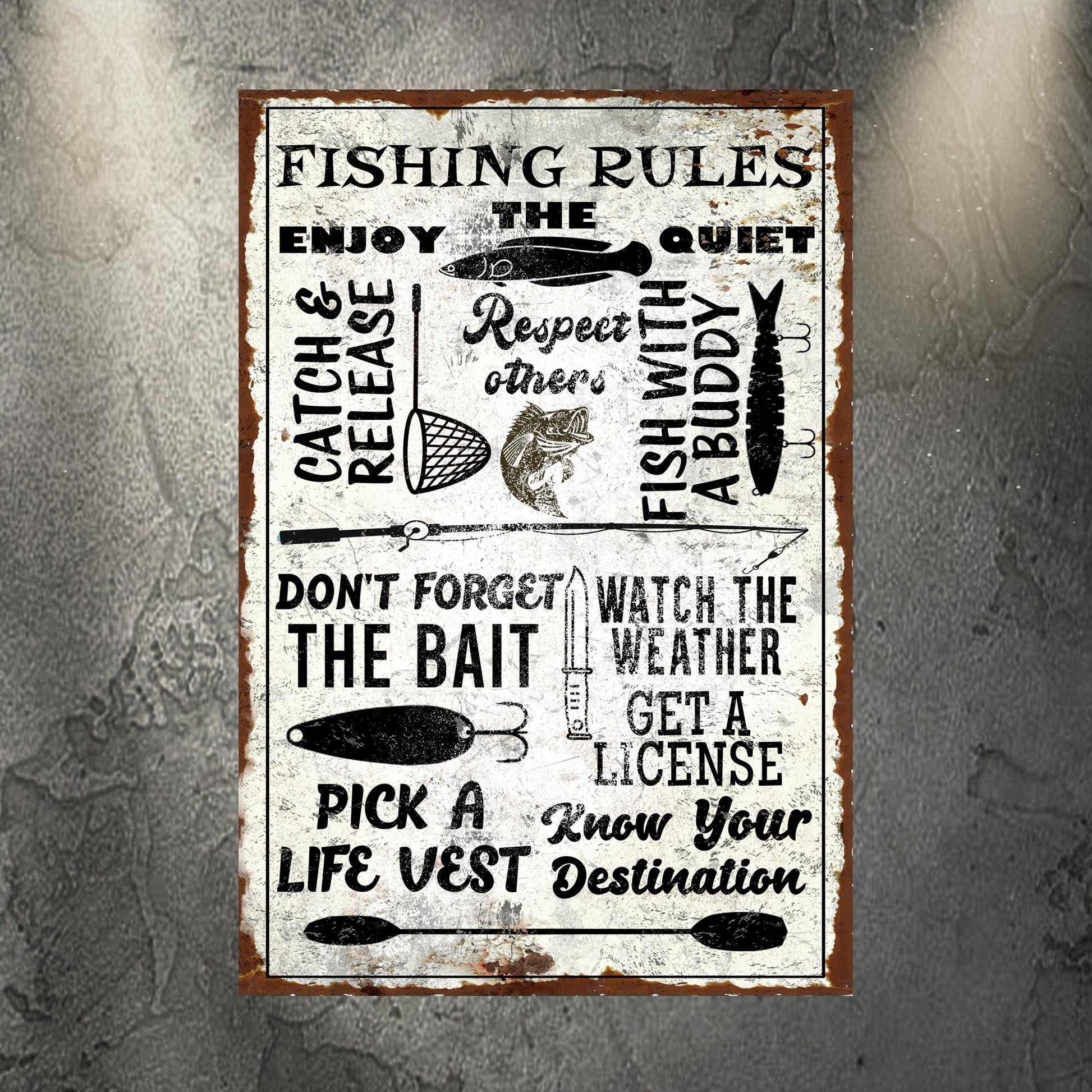 Fishing Rules Sign - Image by Tailored Canvases