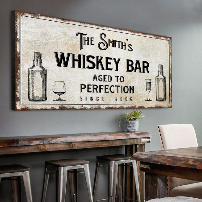 Whiskey Bar Sign | Customizable Canvas by Tailored Canvases