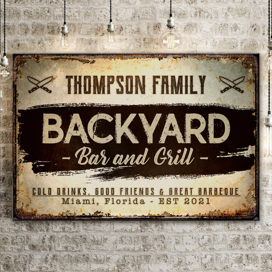 Backyard Bar And Grill Sign VIII - Image by Tailored Canvases