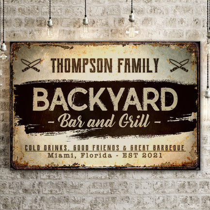 Backyard Bar And Grill Sign VIII - Image by Tailored Canvases