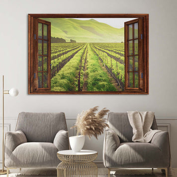 Vineyard Window Canvas Wall Art