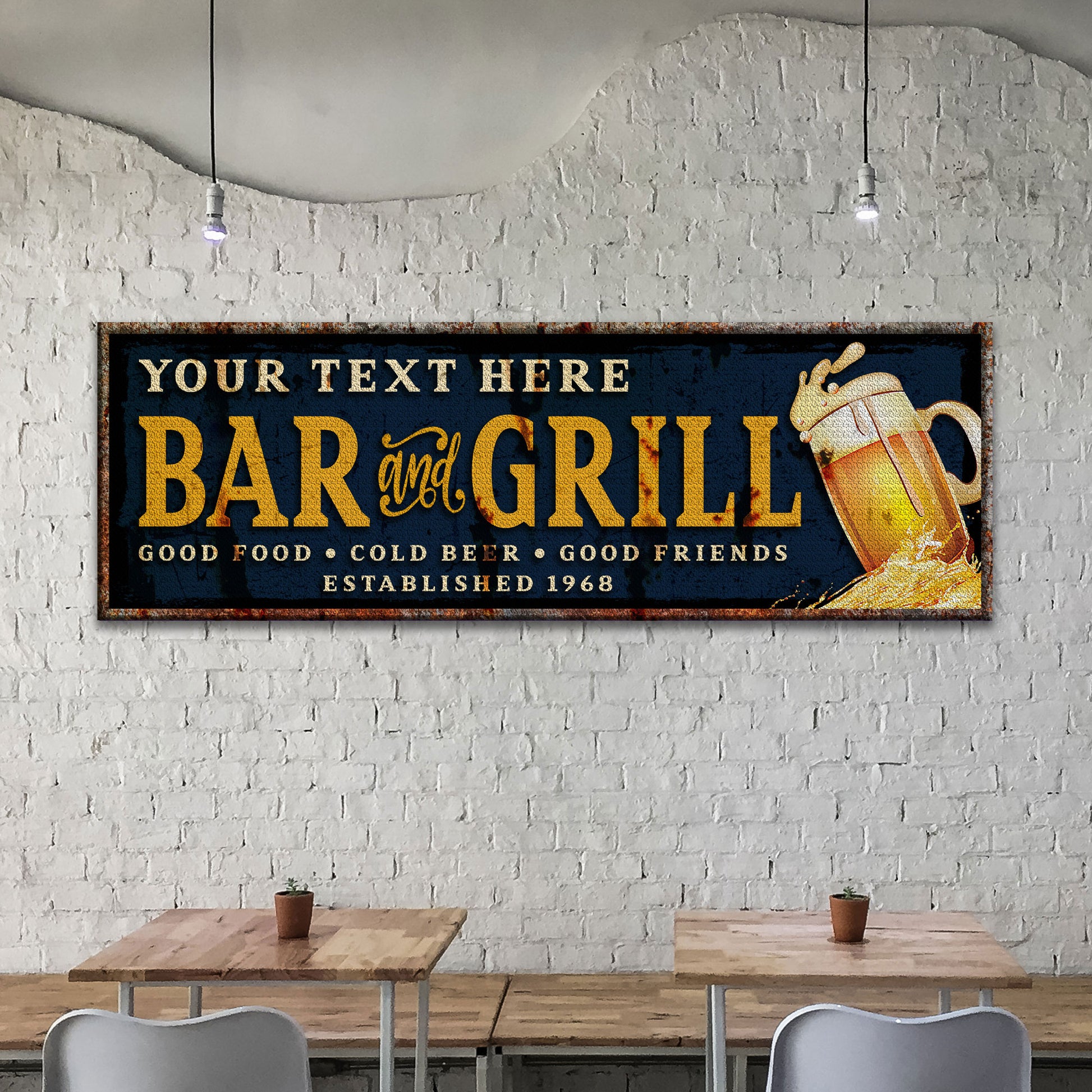 Bar And Grill Sign VI - Image by Tailored Canvases