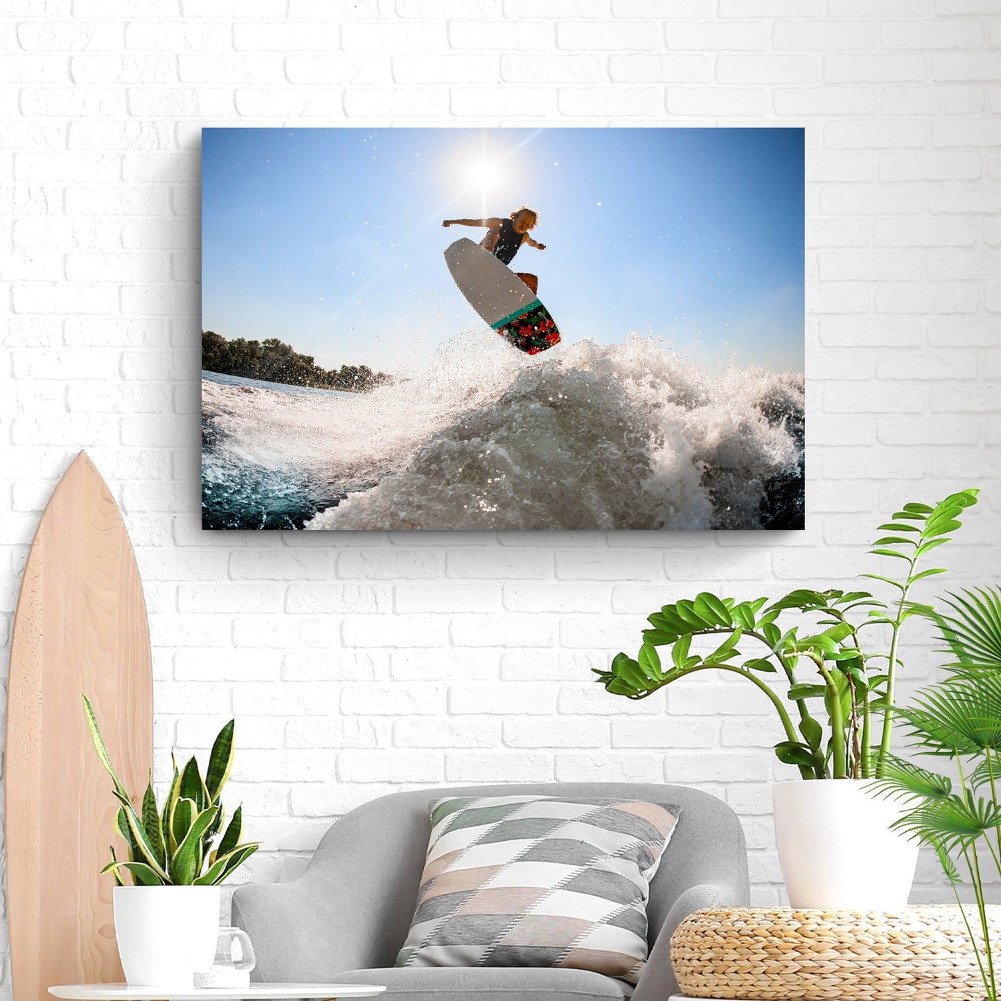 Wakeboard Splash Canvas Wall Art  - Image by Tailored Canvases