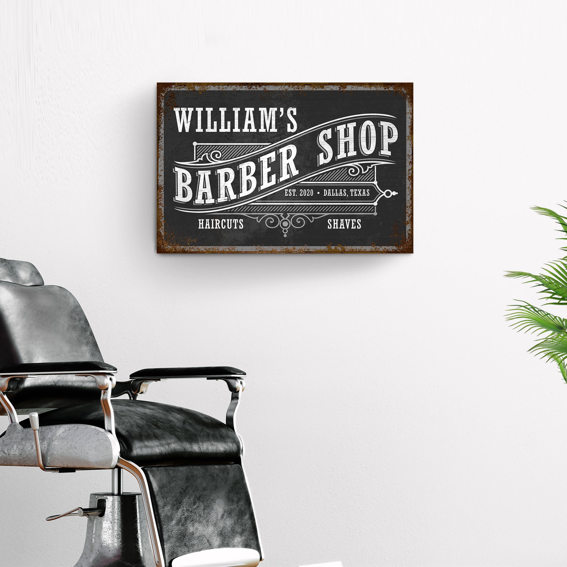 Custom Barbershop Sign VII | Customizable Canvas Style 1 - Image by Tailored Canvases