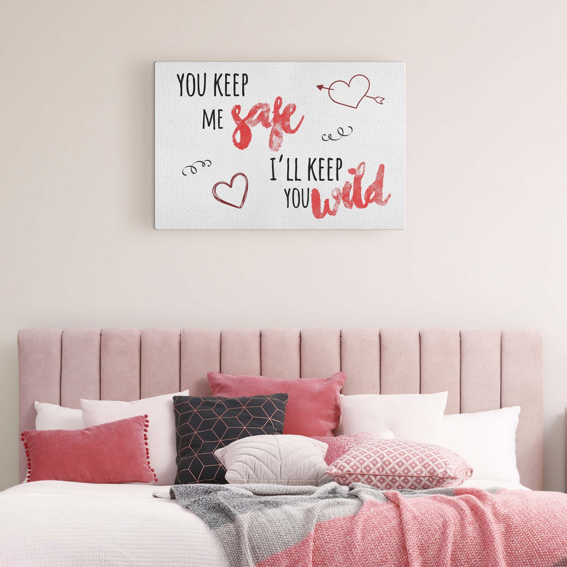 Valentines Day Keep Me Safe I'll Keep You Wild Sign - Image by Tailored Canvases