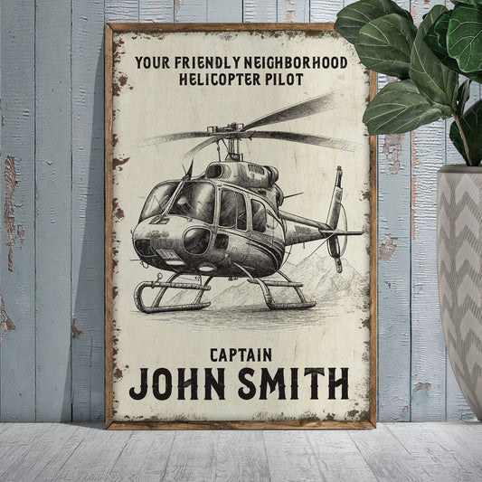 Helicopter Pilot Name Sign - Image by Tailored Canvases