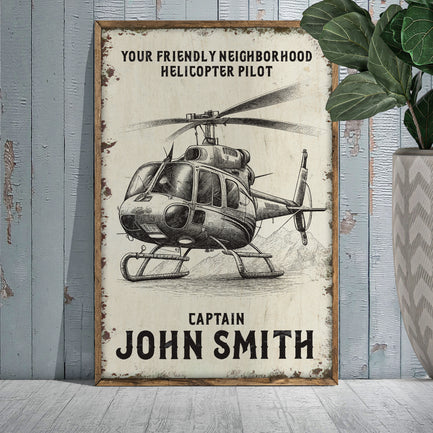 Helicopter Pilot Name Sign - Image by Tailored Canvases