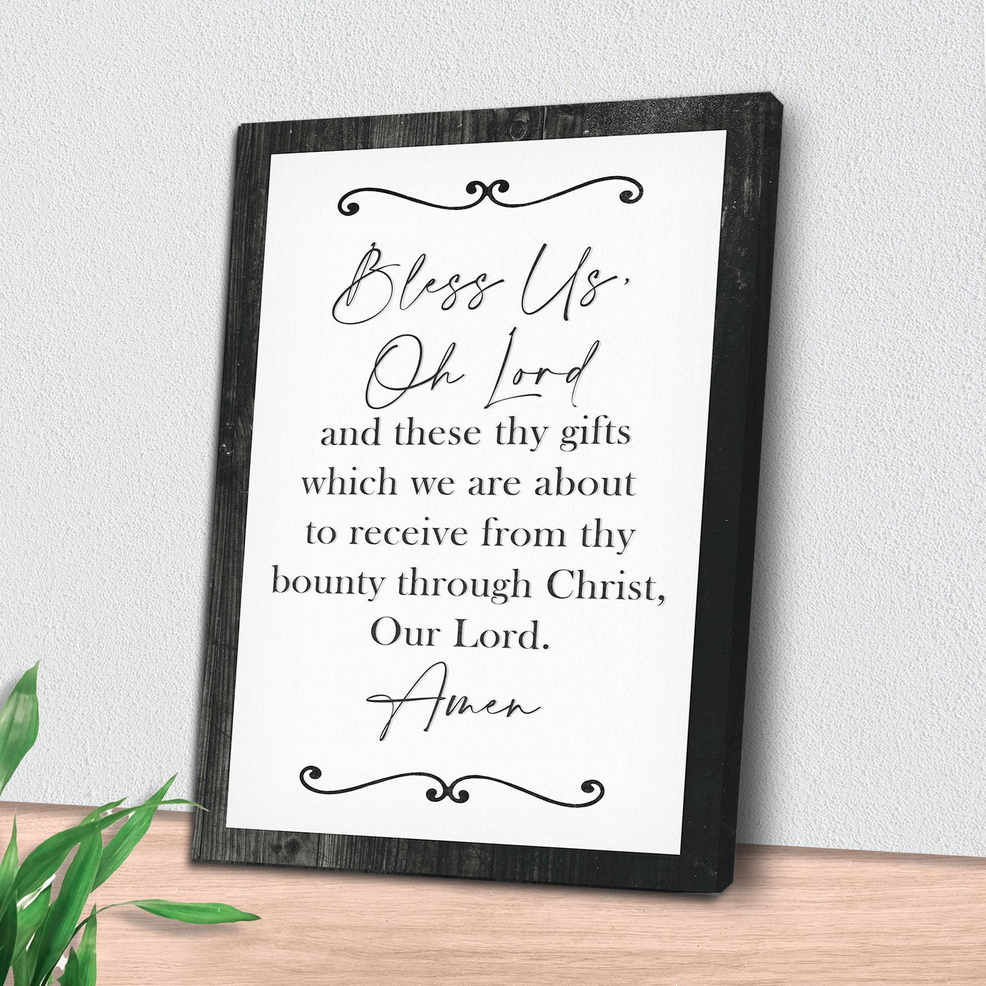 Bless Us Oh Lord And These Thy Gifts Sign VI Style 2 - Image by Tailored Canvases