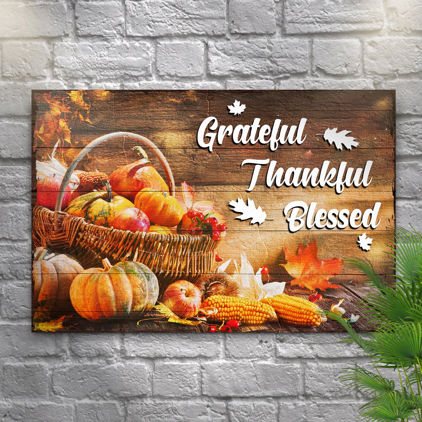 Grateful Thankful Blessed Sign II - Image by Tailored Canvases