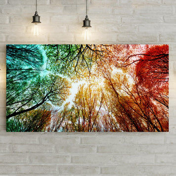 Rainbow Treetop Canvas Wall Art